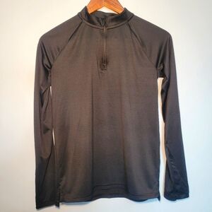 All In Motion 1/4 Zip Black Long Sleeve Shirt Top‎ Girls Size L (12-14)